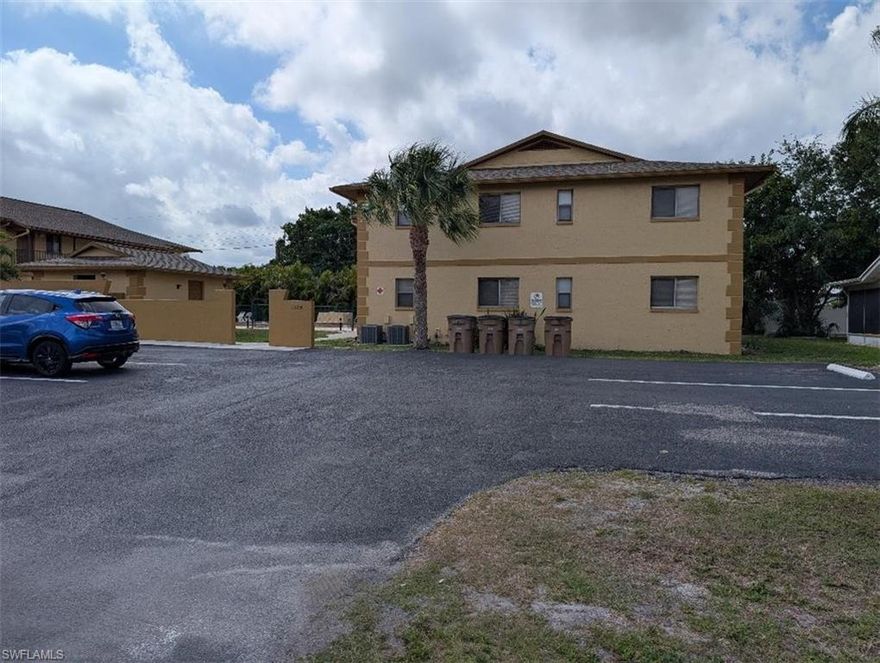 Spacious 2 bedroom, 2 bath with pool.  Screened lanai and laundry room with full size washer & dryer. All just painted with new 6 panel doors throughout.  Wonderful SE location close to bridges, shopping and restaurants.  Water & sewer included.
