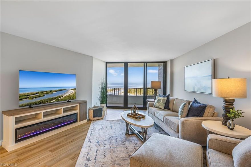 Completely remodeled 2BR/2BA condo on Marco Island’s iconic Crescent Beach with breathtaking views of Tigertail Beach, the Marco Island skyline, and Naples in the distance. This stunning residence has just been fully updated with a brand-new kitchen, modern baths, new flooring throughout, all new appliances, and a new HVAC system—offering peace of mind and true move-in-ready convenience. Enjoy spectacular sunsets and coastal breezes from your private vantage point in the highly sought-after South Seas Resort community. This weekly rental condominium presents an excellent investment opportunity, allowing owners to generate income while enjoying their own slice of paradise. Residents enjoy gated security, resort-style amenities, and direct beach access in one of Marco Island’s most desirable beachfront locations. A rare opportunity to own a turnkey, income-producing coastal retreat. Boat slip rental information available upon request. Kayak storage available for a small fee.