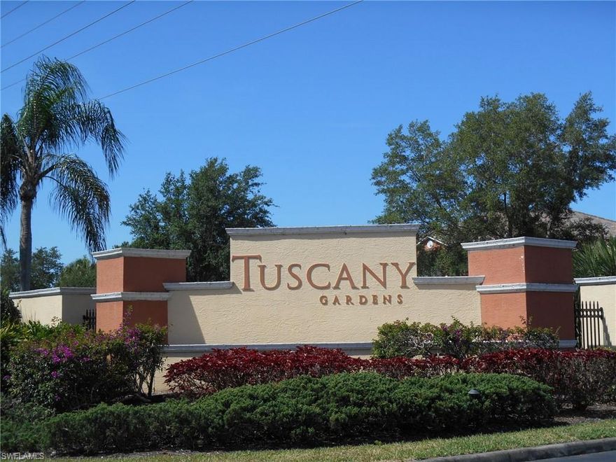 No need to negotiate, this is the best priced unit for the square footage available Tuscany Gardens for a 3 bedroom unit.  It has tile throughout, all newer kitchen appliances and a newer AC system. You have a very private view of a wooded area in the front of your unit.  It has a screened lanai with extra storage and a good size master bedroom with a large walk-in closet.  The complex has a fantastic club house including a fitness center and large pool. With all the amenities this complex has to offer this unit will not last long.  Come and see it today, tomorrow may be too late.