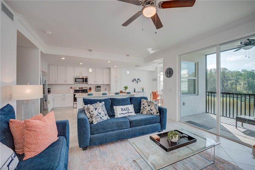 Experience the best of Southwest Florida living in this beautifully maintained Birkdale floor plan, located on the third floor. Nestled within the gated community of The National Golf & Country Club, offering 24-hour security, this residence includes a valuable bundled golf membership to the Gordon Lewis-designed championship course. From your private lanai, enjoy wide, unobstructed views of the golf course and serene lake—an ideal setting to start your day or unwind. This condo is being offered fully furnished/turkey and is truly move-in ready, making your transition seamless. The thoughtfully designed open layout creates a comfortable living space that flows effortlessly to the lanai, maximizing both natural light and the incredible views. Living here means access to an exceptional collection of amenities, including a resort-style pool with tiki bar, a beautifully appointed clubhouse with dining and social spaces, pickleball, tennis, bocce, a fully equipped fitness center, fitness classes, and even a relaxing full-service spa.

Located in the award-winning community of Ave Maria, residents also enjoy a vibrant town center filled with dining, shopping, parks, and year-round events—all just a short distance away.

This is your opportunity to enjoy a relaxed, resort-inspired lifestyle in one of Southwest Florida’s most desirable communities.