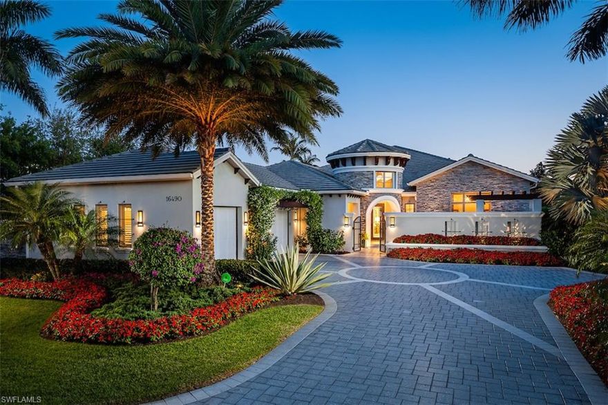 This beautiful, contemporary, high tech home is the epitome of elegance and sophistication. It's southern exposure allows you to enjoy the best of Florida weather with exceptional views of the 8th green as you look past the zero edge pool and decorative fire bowls.  The large great room and chefs kitchen with top of the line appliances and double islands are perfect for entertaining. No details were overlooked in this stunning home. The control 4 automation system, oversized airconditioned garage, custom wine room, Anderson windows, Murano light fixtures, custom built-ins, and spray foam insulation are just a few of the many upgrades. It is no wonder that this perfectly decorated home by Collins and Dupont home won eight design awards.