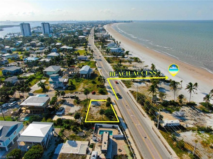 Exceptional CORNER lot in the exclusive GULF ISLAND MANOR subdivision, with stunning OCEAN views at ESTERO BLVD, offering the perfect canvas to build your dream home or a lucrative rental property. GULF ISLAND MANOR offers private beach access to the gulf with beach gazebo & fishing pier and dock access to Matanzas Bay. This spacious lot is ideally positioned to capture the beauty of daily sunsets, providing a serene and picturesque setting. Whether you're envisioning a personal retreat or a high-income rental, this location delivers endless possibilities. WEEKLY RENTAL ZONE! BUILDER INTRODUCTIONS AVAILABLE. Enjoy the best of coastal living with easy access to nearby beaches, dining, and entertainment. Seize this rare opportunity to create your own slice of paradise and make your vision a reality. Enjoy breathtaking sunsets from your future home, don’t miss this incredible opportunity to create your own slice of paradise. HOME RENDERINGS AND PLANS AVAILABLE. HOME DISPALYED IN LISTING IS NOT INCLUDED IN THE SALE PRICE.