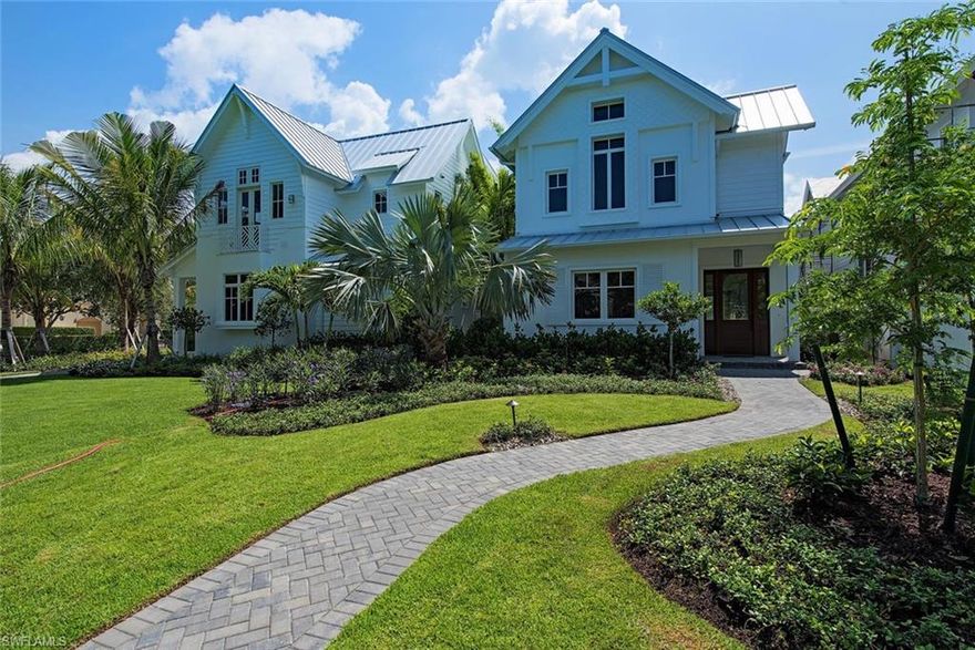 NOW COMPLETE!! This new construction development features three gorgeous Old Florida - style cottages that fit perfectly with the casual yet upscale charms of Olde Naples. This home has 3,109 square feet of living area with 3 bedrooms plus den penned by MHK Architecture and built by Waterside Builders. Interior details feature floor to ceiling glass throughout the entire dining-living area with views out to the pool/spa with waterfall. Other amenities include a covered outdoor living area with fireplace, gas grill, 2 car garage, custom cabinets, tongue and groove ceilings and tropical landscapes. Located in the heart of Olde Naples, South of 5th Ave, residents will have an easy walk to both 3rd Street South and 5th Avenue South as well as the beach.