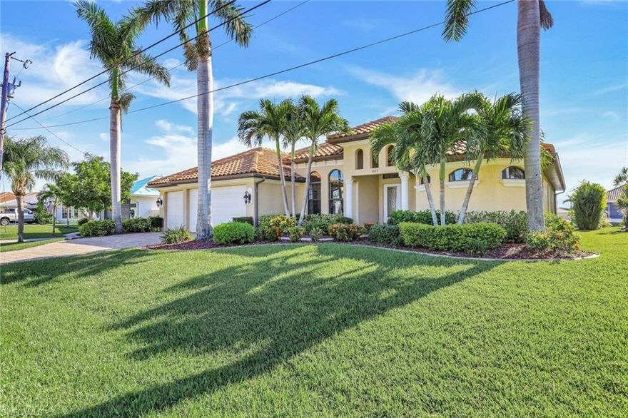 Looking for your piece of Paradise? Your search is over! This gulf access home offers the popular great room floor plan, 4 bedrooms, 3 full bathrooms, heated pool & spa, large composite dock with tiki hut, & 10k lb lift. The 3 guest rooms and 2 bathrooms are set back from the main living area for privacy. Great room, kitchen/dining and breakfast bar have expansive views of the pool and waterfront. The multi-functional room in the front of the house is ideal as a formal dining room or can be used as an office. Your buyers will love the large master suite with seating area and views of the pool and water. Completing the master suite are 2 walk-in closets, attached bath with walk through shower, soaking tub and double sinks. We love our lanais for casual entertaining or just enjoying an afternoon watching the boats go by. The large caged pool area is ideal for quite dinners and evenings lounging in the pool gazing at the stars. Let’s talk location. Minutes from all the amenities around Cape Harbour including restaurants, boutiques, outdoor bar, marina and courtyard where people gather to listen to music performed by local bands. This home is a successful vacation rental & sold Turnkey