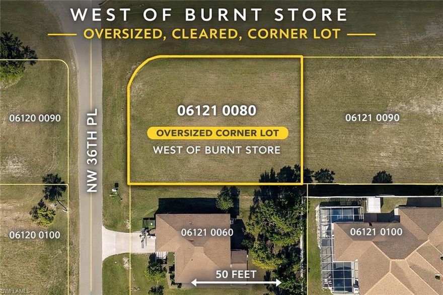 Build your dream home on this oversized corner lot in Northwest Cape Coral, located just west of Burnt Store Road in a rapidly growing area filled with beautiful newer homes. This prime residential lot offers extra space for a larger home, pool, or additional garage.

Enjoy the peaceful surroundings while still being close to exciting future development and outdoor recreation. The property is only a short drive to the planned Seven Islands Project, a massive waterfront destination expected to include a marina, restaurants, retail, resort amenities, and waterfront entertainment.

Outdoor enthusiasts will also love the nearby Crystal Lake Park, featuring a beach, kayaking launch, walking paths, playground, and scenic lookout areas around a 45-acre lake.

Whether you're looking to build now or hold as an investment, this lot offers incredible value in one of Cape Coral’s fastest growing areas.