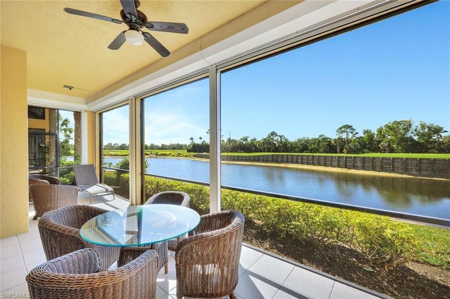 Welcome Home to this beautifully updated 2-Bedroom + Den, first-floor END UNIT condo offering serene lake, golf course, and preserve views in the highly desirable Shadow Wood Preserve. The open-concept layout features tile flooring throughout, crown molding, and a recently renovated island kitchen complete with a walk-in pantry and new stainless-steel appliances. The spacious owner’s suite boasts dual walk-in closets with custom built-ins and a spa-like bath with a soaking tub and walk-in shower. Take in spectacular sunsets from your private screened lanai, where electric hurricane shutters add peace of mind, security, and convenience. An oversized private side-entry 2-car garage provides excellent storage. Pet friendly community. Optional memberships are available to Shadow Wood Country Club and The Commons Club. Enjoy 54 holes of championship golf, 9 Har-Tru tennis courts, pickleball, bocce, walking trails, a community pool, and kayak access on Mullock Creek. With membership, you'll also have access to the private beach club on Little Hickory Island, a state-of-the-art fitness center, a full-service spa, and private dining. All are nestled in a secure, guard-gated community close to Beaches and RSW Airport. Start living the Florida lifestyle you've been dreaming of - move-in ready and maintenance-free. Beautiful community to walk or bike ride. Walk over to the community park and enjoy pickle ball, tennis, bocce ball, fishing pier, playground or kayak and canoe on the Estero River directly out the Gulf of Mexico.