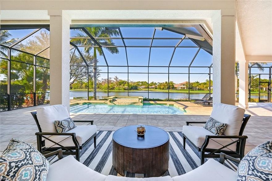 Now offered furnished! Beautifully updated estate home custom built on a premium long lake view home site within the exclusive Mediterra Golf & Beach club. Detached 4th bedroom suite and oversized 4th car garage addition recently built! It’s not often that a 4 car garage home within Mediterra is available for sale. It’s even more rare to find a 5 bedroom home within the community as this home has 2 dens which one could be converted to a bedroom making the home a 5 bedroom plus office. Travertine floors, impact windows and doors, Thermador kitchen appliances, custom wood cabinetry, stone countertops, and outdoor kitchen are only a few of premium features found throughout the home. Mediterra golf and beach club offers multiple levels of membership. Multi million dollar renovations of the private beach club and sports clubs are expected to begin spring 2023. Buyer to assume CDD.