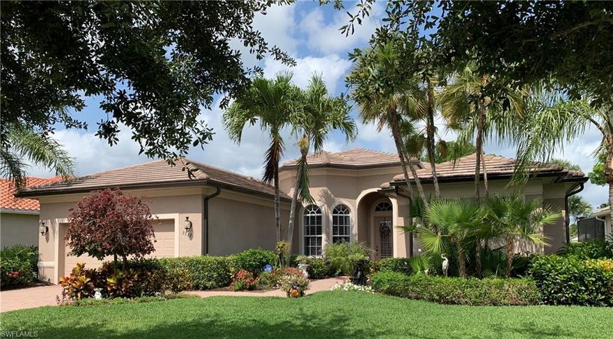 H2229  Popular Victoria floor plan with golf course view. 3 bedroom, 2.5 baths under 2592 SF.  Recent interior/exterior paint, new epoxy garage floor, LED landscape lighting, brand new flat tile roof in 2021. Electric hurricane shades on lanai.  Surround sound.  New pool heater and pump.  Water softener.  Kitchen has newer appliances and lots of cabinetry.  Large master suite with oversize custom closets.  Master bath with dual entry shower & lots of counter space.  Your Players Club and Spa membership features 2 resort style pools, lap pool, an amazing tiki hut, state of the art fitness center, clubhouse dining, 13 tennis courts with fully staffed tennis center and league play, 2 pickle ball courts and 4 bocce courts.  Close to downtown Naples & Marco Island.  Live your best life in Lely Resort!