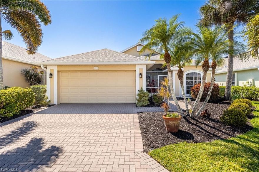 Welcome to the nicest two bedroom, two bathroom home in Palm Island! Enjoy your pool home overlooking one of the communities tranquil lakes. This home shows as if it is brand new, with thousands of dollar’s worth of tasteful upgrades. With minor remodeling, the den can be converted into a third bedroom. Enjoy the Florida relaxing lifestyle by unwinding in the above ground hot tub. Both bathrooms have been remodeled to please the next home owner. The kitchen has been remodeled with all new appliances and architectural changes to open the area to the living room. The open floor plan is accentuated with cathedral ceilings in the living area. 
Palm Island is a very quant community with 214 homes. There is a community clubhouse featuring a full kitchen and dining area, built-in pool, hot tub, gas grill, and outdoor bathrooms with a shower. Additional amenities include the tennis/pickleball court, and exercise room. This is also a boating community! There is a boat launch, dry storage for boats and a marina with boat slips. This community has never flooded, and flood insurance is not a requirement! All of this with very low HOA fees.
Be part of a very sought after community located in the middle of the incredible Cape Coral, with their events and shopping on one side. With the other side being minutes away from the beautiful and historic downtown Fort Myers lifestyle filled with food and nightlife. Don’t let this home get away!