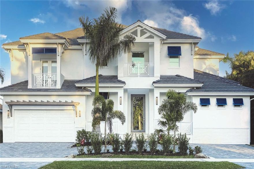 Divco's beautiful two-story home boasts 4 bedrooms plus a study, 4.5 baths, front and rear balcony on the second floor plus a loft. Step out to the lovely lanai featuring an outdoor kitchen, infinity-edge pool with sunshelf, spa and fire/water bowls. Professional decorated and furnished. Eastern exposure with quick access to the Gulf of Mexico.