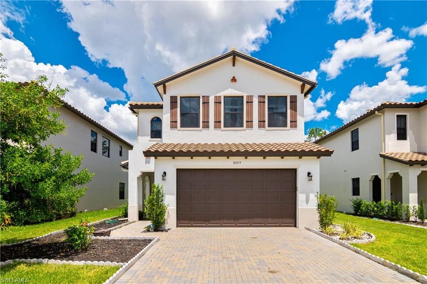 Truly exceptional, the well-designed floor plan features a sophisticated interior and features large entertainment spaces and a home office. This well-equipped updated kitchen boasts quartz countertops and a large center island. The spacious main bedroom is an oasis of peace and relaxation and comes complete with a large walk-in closet. Further strengthening the attractiveness of the home are tile floors throughout. The professionally landscaped backyard boasts a brand new wide porch. A true outdoor paradise. Well placed in Fronterra, a warm, family-friendly community of newer homes with a close-to-it-all location in the heart of our highly desirable Naples. This community is just 10 minutes from the shops and restaurants on 5th Avenue in Downtown, and minutes from Publix Supermarket, shopping malls, coffee shops, popular family-friendly eateries as well as a variety of trendy restaurants. This unique home won't last long. Want to know more? Call today.