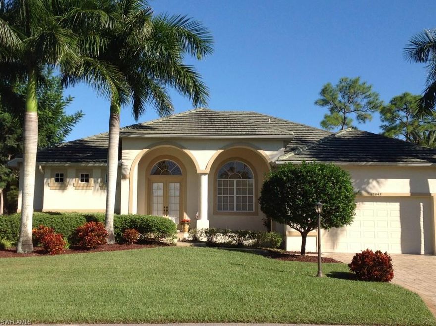 An Exquisite, Custom Built, Executive Home. Located in the Heart of The Forest Country Club Community.(Builder, Paul Homes) Experience the Florida Dream Home stepping inside. A Well Appointed, Masterfully Designed. Architectural features Sure to Impress.   The High Elevation showcases the Panoramic View of the 4th Hole of the Championship Bear Golf Course. A Vanishing wall of Glass Sliding Doors bring the Indoor and Outdoor areas together, as One Very Large Entertaining Area. The Open Florida Style continues with a Large Pool, Spillover Spa, Stone, Outdoor Kitchen. Great Room with Tray Ceilings compliment the Built in Entertainment Area, with Bar. Gathering Style, Open Kitchen, High End Granite, Breakfast Bar for Five, Island, Built in Desk, Solid Wood Cabinetry, Large Pantry. High End Appliances. Master Bedroom Suite contains Two huge closets, XLarge shower, Dual sinks. Wake up to the Evergreen View. Guest Bedrooms are on the opposite side of the home with Generous Guest Bath. Den/Office or 4th Bedroom is located in the Rear of the home, Capturing View of the Course. Built in office, currently. Master HOA dues $903.00 a Year. Golf & Tennis Membership optional. Welcome Home.