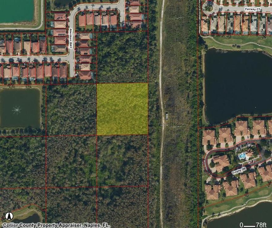 Rare 2.5-acre lot in North Naples offering exceptional space for a custom home. Enjoy privacy and flexibility while being just minutes from Mercato, Seed to Table, and Naples beaches. Ideal for buyers seeking acreage in a prime location. No HOA fees or restrictions. Driveway already in place.  Ideal for buyers seeking acreage and privacy in a prime location without HOA limitations.