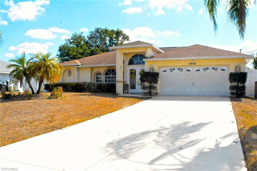 Welcome to this beautiful and meticulously maintained rare 3 bedrooms, 2 baths home in Lehigh Acres! This house is the perfect fit for a short term or medium term rental investment, an Airbnb or a winter retreat in the Sun. It is a must see for the buyer with discerning taste. This move-in ready furnished and turnkey property is perfectly located just minutes from shopping, restaurants, schools, churches and main commuting roads. The split floor plan flows easily from the entrance foyer into the spacious family/living room and the eating kitchen with breakfast nook or dinning room. Opening on the screened lanai, the extra spacious great master suite features two large walk in closets, and an "en suite" bathroom with dual sink vanity and a separate shower. The home also has two large guest bedrooms, each of them presenting a walking closet and share a full bathroom ensuring the homeowner privacy. New appliances, new washer and dryer, new water heater, HVAC is less than 2 years old, hurricane shutters. This home is moving ready and is a must see. Property priced to sell, is sold AS IS. MOTIVATED SELLER, BRING AN OFFER