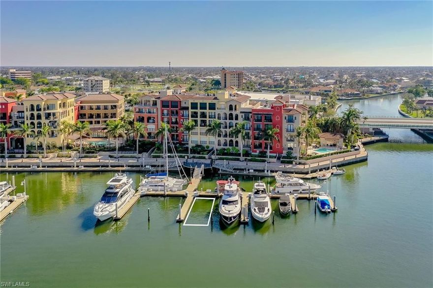 50-foot dock with quick direct access to the Gulf of Mexico. Enjoy all the amenities of the Esplanade, fabulous shops and restaurants. 55-foot maximum boat length, 20-foot beam. Cable, WiFi, 50 amp, pump out, water, phone, and parking available. Bellingham floating concrete dock. Captain's lounge, showers and laundry. Convenient central island location with grocery and other fine Marco shops and restaurants within a short distance.