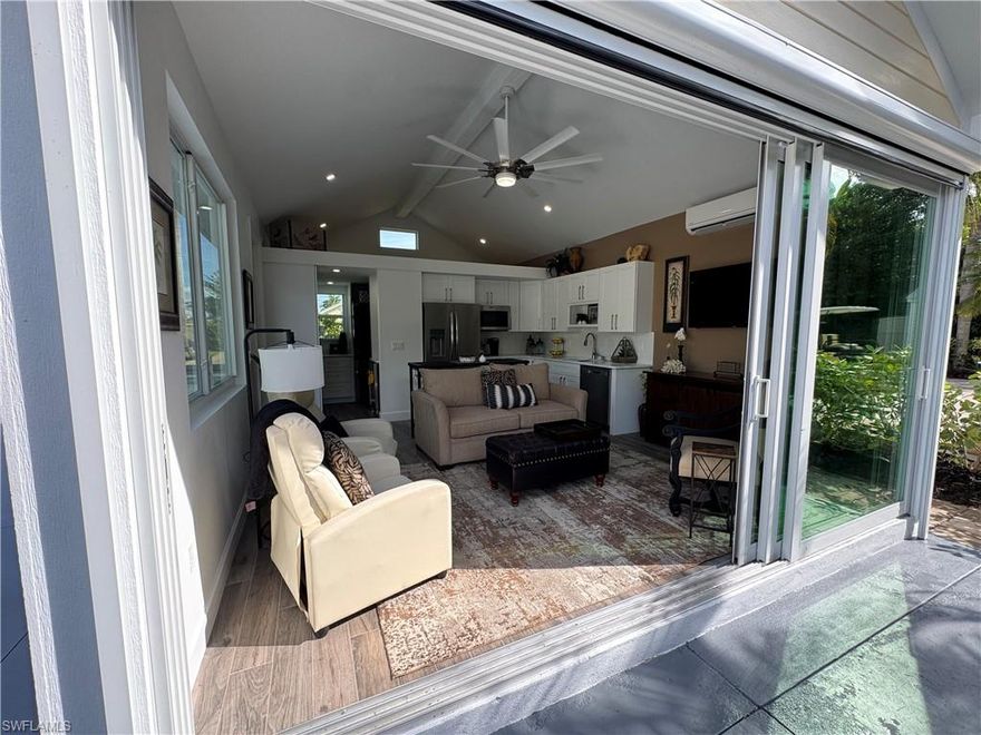 Discover the Essence of Island Living with a hint of West Indies vibes at RiverBend! Step into this Brand New 16 x 24 coach house, a turnkey treasure offering everything you could ever desire. From the moment you arrive, you’ll be captivated by the privacy and charm of this property, complete with a spacious back patio and lanai perfect for entertaining. Enjoy the comfort of stylish outdoor furniture, ideal for gatherings with family and friends. The interior is bathed in natural Florida sunlight streaming through sliding glass doors, while screens keep the tropical breezes flowing and pesky insects out. The kitchen is fully equipped with gleaming stainless steel appliances, ready for any culinary adventure. Relax in the comfortable living space, complete with a versatile wine or coffee bar, an office area, and a bright, airy bathroom with elegant open shelving. The cozy loft adds a charming retreat, and the full-sized washer and dryer make everyday living a breeze. The concrete pad is freshly painted and nestled in a tropical paradise, the home’s back garden is a serene haven, enchanting by day or night. This gem is not just a house, it’s an invitation to embrace an extraordinary lifestyle. RiverBend is a vibrant, pet friendly, golf cart community along the picturesque Caloosahatchee River. Residents enjoy exclusive access to a private boat ramp, perfect for exploring the river’s wonders. The community boasts resort style amenities, including a sparkling pool, bocce and shuffleboard courts, and eight year round pickleball courts. The River Clubhouse, with its stunning river views, is a favorite gathering spot, while the Pool Clubhouse offers lap pools, hot tubs, and a cabana inspired pool bar. Stay active on the putting green, horseshoe courts, or in the fully equipped exercise room. Peak season brings even more excitement with billiards, bingo, and a delightful hobby train display under the oaks. This is more than just a community it’s a way of life. Don’t miss your chance to own one of RiverBend’s finest and experience the unparalleled charm of a place that truly feels like home. Welcome to RiverBend, your new adventure awaits! This is also a great investment property for the 2025/2026 season. Please inquire about rentals dates with agent. Owner Financing available.