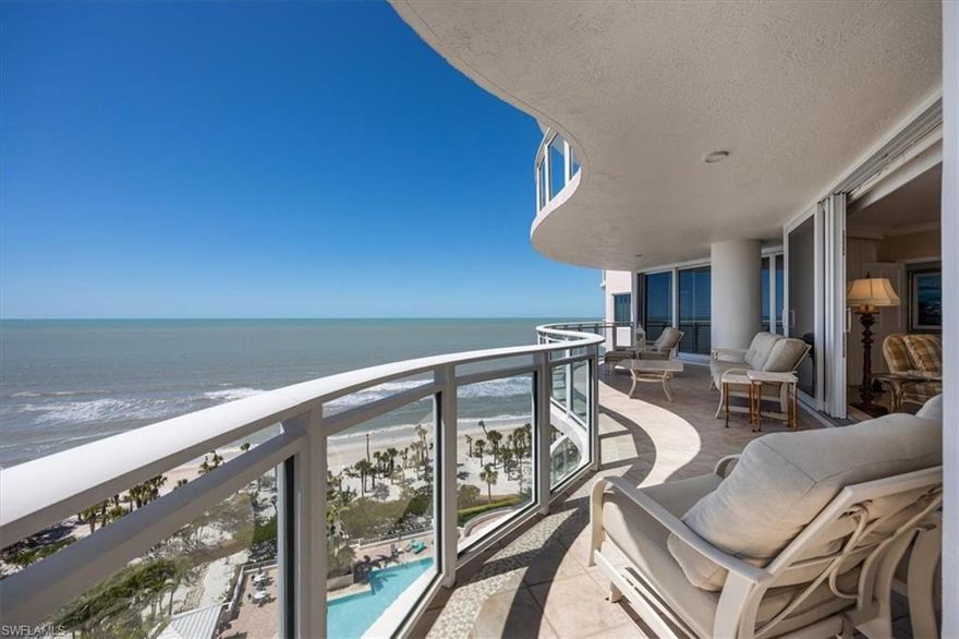Stunning panoramic views of the Gulf of Mexico… Step outside onto your spacious wraparound glass-railed balcony and treat yourself to spectacular sunsets, morning coffee, or simply soak in the serene beauty of the surrounding environment. Seeing both the sunrise and sunset from the comfort of your kitchen never gets old!
Welcome to your dream home in the prestigious, gated Bay Colony community of Pelican Bay, one of Naples’ most exclusive addresses. This exceptional ultra-luxury condominium offers an unparalleled combination of elegance, sophistication, and breathtaking views. Located just steps from the pristine white sands of the Gulf of Mexico, this residence is designed for those who seek the finest in coastal living.
As you enter this magnificent condo, you are immediately greeted by expansive open spaces which flow seamlessly, providing an ideal space for both intimate gatherings and large-scale events and feature windows that flood the home with natural light.
The owner’s suite offers a peaceful sanctuary with a generous walk-in closet, and a spa-inspired bath with dual vanities, and a walk-in shower. The two additional bedrooms are offering ample space, privacy, and access to en-suite bathrooms.
Poolside Cabana suite with full bathroom included and plenty of private space to work from home or relax.
The Brighton amenities include a 24-hour front desk and concierge services, guest suites, fitness center, social room, and a resort-style pool. Bay Colony residents enjoy the use of their own private, renovated beach club and restaurant, a tennis club, as well as use of all the amenities of Pelican Bay. 
Note: The first-floor lobby and amenities of the Brighton are completing a comprehensive renovation, with the modernized space expected to be ready for residents by May/June 2025.