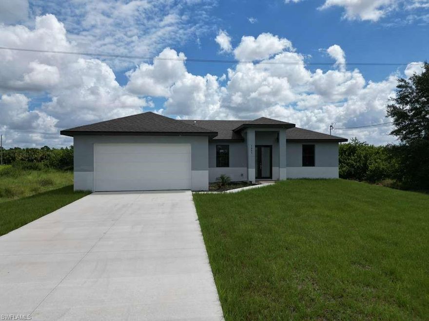 Beautiful brand-new 3-bedroom, 2-bathroom home featuring an open-concept, split floor plan. The kitchen offers ample cabinet space, new stainless-steel appliances, and quartz countertops. Tile flooring throughout the entire home. Includes a two-car garage with an extended driveway. Move-in ready with no HOA.