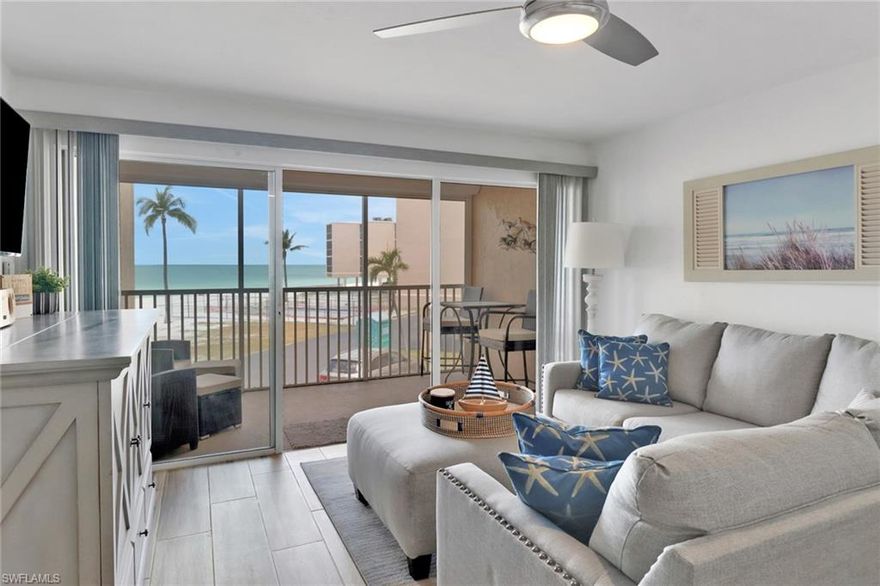 AVAILABLE OFF SEASON $3,500.00 Amazing view of the Gulf !! Just steps to the beach. One large bedroom with room for a crib or blow up mattress. Bring your Kayaks and bikes. Living room has a chest bed with a comfortable queen mattress for guests. The area offers plenty of Shopping, many restaurants, bike rentals ,kayak rentals , boat rentals, jet ski rentals and tours, parasailing, fishing tours or fish off the beach. 20 minutes to Ft, Myers Intl Airport ( RSW ).OFF SEASON PRICE APRIL-DECEMBER