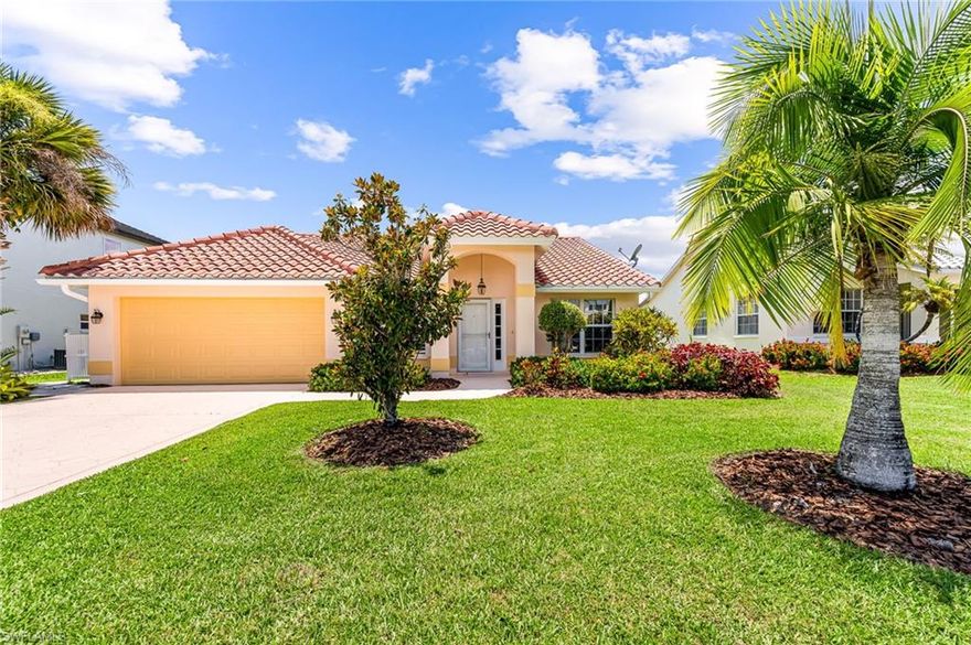 Gorgeous lake view from this 3 bedroom, 2 bath, pool home in the sought-after Daniels Pkwy community of Colony Pointe. This open floor plan with a sunburst window has a Beautiful newly remodeled  kitchen with quartz countertops, glass tile backsplash, white shaker cabinets with pull-outs, and new stainless steel appliances. The spacious owners suite has slider doors leading out to the lanai/pool, walk-in closet  and a newly remodeled bath with dual sinks and a beautifully tile large walk-in shower. Accordion Storm shutters, Tile roof installed in 2018 newer, A/C 2020, new pool cage screens and Hybrid Duro Max generated are some of the many updates to this move-in ready home. Great community with low HOA fees of $525 quarterly, which includes a pool, spa, fitness center and irrigation water. County Taxes only, NO CDD's. Flood Ins. not required. Excellent location close to shopping, restaurants, Whole Foods Plaza, Gulf Coast Hosp. FSW, FGCU, both Twins and Red Sox training Stadiums, beaches, RSW Airport & I-75. In the heart of everything. Great Value!! Must See!