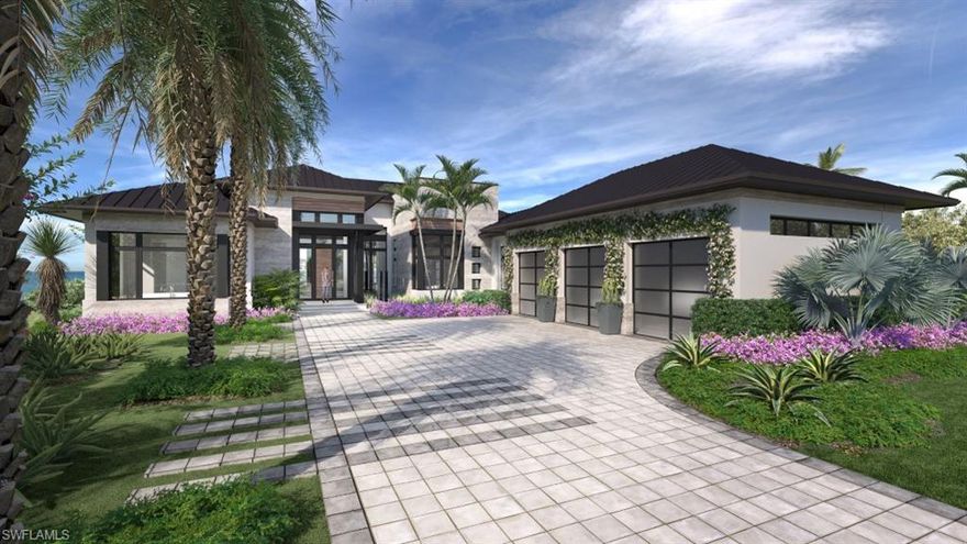 Live along the 700-acre freshwater lake and white-sand beach in this designer-furnished model home by Randall Mitchell in the Ancona neighborhood at Miromar Lakes Beach & Golf Club, the #1 Community in the USA. Boat, waterski, wakeboard or paddle from your optional private dock. 4 bedrooms, 4½ baths in 4,630 sq. ft. under air and 6,418 total sq. ft. with 3-car garage. Open floorplan, 12-ft sliding glass doors throughout and a large indoor-outdoor bar shared by summer kitchen and club room enhance Miromar’s coveted indoor-outdoor lifestyle. Landscaping, pool, water and fire features by award-winning Windham Studio. Kitchen has 2 freestanding islands, Wolf and Sub-Zero appliances. Spacious master suite with large bathroom, dual closets and direct access to pool and fire pit. Designer finishes include 16-ft custom ceilings, quartz counters, wide-plank wood floors and much more! At Miromar Lakes, residents enjoy 3 miles of white-sand beach and 5-star amenities, including the Beach Clubhouse, Blue Water Beach Grill, 10,000-sf zero-edge pool, 2 marinas, tennis, bocce, pickleball, Spa & Fitness Center, dynamic social scene and optional membership to the private Miromar Lakes Golf Club.