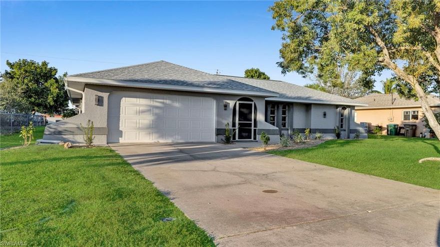 Beautifully renovated 3-bedroom, 2-bath pool home located in a highly convenient Cape Coral neighborhood. This home has been completely remodeled, featuring a brand-new kitchen, updated flooring throughout, fresh interior paint, and all new trim for a modern, cohesive finish. The open layout offers bright and spacious living areas, perfect for everyday living and entertaining. Step outside to your private pool, ideal for enjoying the Florida lifestyle year-round. Additional highlights include NOT located in a flood zone and all city assessments are fully paid, providing peace of mind and added value. Conveniently located near shopping, dining, schools, and major roadways. Move-in ready and perfect as a primary residence, second home, or investment property.