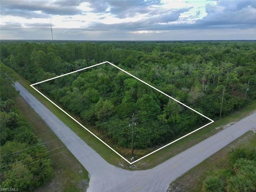 Prime 2.81-acre corner lot located in the highly desirable Golden Gate Estates! This oversized parcel offers added privacy, flexibility, and easy access thanks to its corner positioning. Ideal for building your dream home, guest house, workshop, or creating your own private retreat. Enjoy the peaceful, rural lifestyle with plenty of space for animals, gardening, and outdoor living. No HOA restrictions. Don’t miss this opportunity to own a spacious piece of paradise in a rapidly growing area!