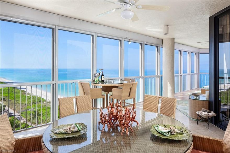 Enjoy stunning Gulf of Mexico views from every room in this luxurious turnkey Le Parc residence. Rarely available, southwestern exposure with nine-foot floor to ceiling windows that draw your attention from every room. Beautifully decorated for luxury and comfort! This amazing residence offers three bedrooms plus a den, gorgeous new designer kitchen with custom cabinets and marble countertops, breakfast room, great room concept with formal dining that overlooks the Gulf, master bathroom with two walk-in closets and more. This highly sought after Le Parc high-rise with resort style amenities includes a fitness center, Har-Tru tennis court, two social rooms, two guest suites, bike and beach chair storage, two assigned parking spaces and a car wash. The perfectly located pool and grilling area also allows you to enjoy the amazing views from the comfort of your poolside lounger. All Park Shore condominium residents have the ability to lease or purchase boat accommodations at the Venetian Bay Yacht Club. Come enjoy the Le Parc lifestyle!