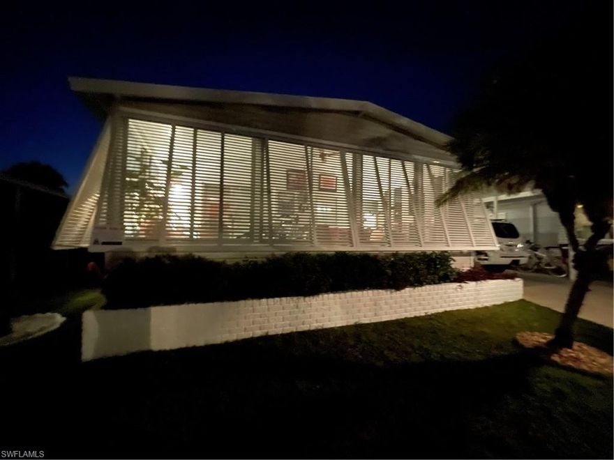 SPECTACULAR Gulf Access Community! This meticulously maintained home includes plenty of upgrades.  2020: Brick wrap.  2018 HVAC.  2017: Countertops, Lighting, CooK Top Hood, Microwave,, Refrigerator, Sink w disposal, Ceiling Fans, GE Washer /Dryer, 2016: Glassed in Lanai, Ceramic Tile, Bahama shutters, single hung Windows, Door, Vinyl Siding, Laminate flooring & Roof over.  2014:Concrete: Barrier, Driveway Apron, Golf Cart path and Patio.  Open Patio offers Lush green tropical landscaping for relaxing with friends or catching some rays. Lanai provides a protected space and has a wonderful relaxing feel inspiring creativity or an afternoon nap.  OBV is a gated/guarded, 55+ riverfront Co-Op. Looking for an Active Lifestyle OBV offers Both Adventure & Quiet Reflection and there are plenty of in and outdoor spaces & activities. Engage friends and neighbors on the tennis or pickle ball courts, take a refreshing dip in the pool, launch your boat or Kayak at the marina and enjoy the amazing adventures our waterways offer. Enjoy Palm Point our 9 acre waterfront park, BBQ with friends, watch a sunset or the fireworks. Live where people vacation! Discover a hidden gem in N Ft Myers.