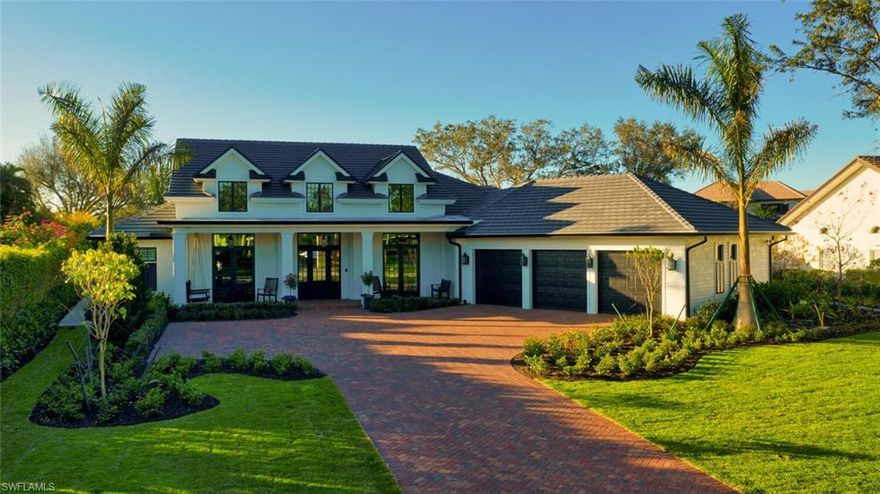 H.929 - Welcome home! Enjoy this luxury custom built home where attention to functional detail defines every element of design. Thoughtful consideration given to lifestyle, convenience, & privacy. Open floorplan concept centered on palatial great room, dining & kitchen all generously giving way to outdoor living area through wall of sliding glass doors.  Exceptional outdoor living space complete with entertainment-ready gas-equipped kitchen, large custom saltwater pool w/spa, fire place, fire pit and with over 5 lounging areas to entertain.   Imagine your perfect SWFL lifestyle & create it with precision in this remarkable home & community. House is being sold completely furnished including ALL accessories and artwork. Already installed whole house generator, automated roller shades, custom closets, surround sound speakers for entire home including lanai and porch and security cameras for exterior coverage.