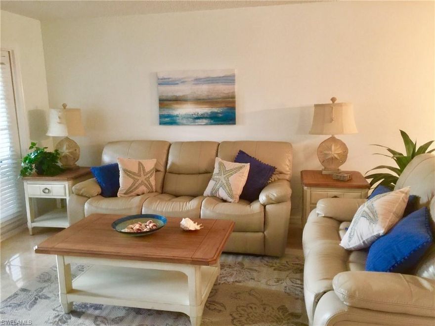 FIRST FLOOR CONDO available in Pine Hollow! Beautiful lake views from your living room, lanai and master bedroom. Tile flooring throughout. Lots of natural light with windows and full glass doors to the lanai. The large bright kitchen has wonderful cabinet space and plenty of countertop for cooking. Wonderful location, close to W Dearborn with a short drive to Englewood beach, shopping, entertainment, and very reasonable condo fees! Carport, A/C, storage closet & w/d. Furnishings are included. This is a turnkey property.