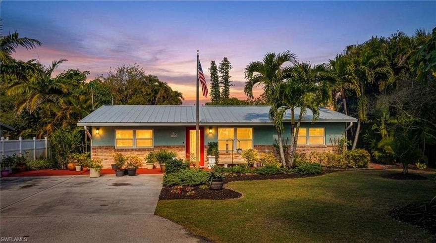 Unique and distinctly “Old Bonita”, this HIGH & DRY creekfront home sits on a rare ½-acre ± DOUBLE LOT just steps from the heart of Downtown Bonita Springs. Offering nearly 2,000 square feet of living space, the home features three bedrooms plus a den, blending character, space, and flexibility in one of Bonita’s most walkable and rapidly evolving neighborhoods.

Recent updates include New Hurricane-Impact Windows & Skylight, a Hurricane-Impact Sliding Glass Door, 2023 A/C System, 2024 Water Heater, and new vinyl plank flooring, enhancing both durability and style. Outside is where this property truly shines: a creekfront deck invites you to launch a kayak directly from your backyard, enjoy peaceful water views, and watch local wildlife like manatees, turtles, and otters. Leitner Creek offers Gulf Access, perfect for kayaks, paddleboards, and smaller vessels--an idyllic way to explore Southwest Florida’s natural beauty.

The expansive grounds are dotted with mature fruit trees, including starfruit, avocado, mango, key lime, coconut, and dragon fruit, creating a lush, tropical setting that feels worlds away, yet you’re moments from Downtown favorites like Sugarshack, Rooftop at Riverside, and tons of exciting new projects currently underway (see listing photos with labeled projects & attractions). With two separate lots, the property offers exceptional future potential: sell one lot separately, build an additional home or ADU, or simply enjoy the rare luxury of space so close to downtown. 

Opportunities like this don’t come twice. This rare half-acre in Downtown Bonita Springs is poised to become an increasingly coveted asset as the area continues to flourish. Do not look back on what could have been. Schedule your showing today! *Ask us about the Goodwin Street Improvements Project.*