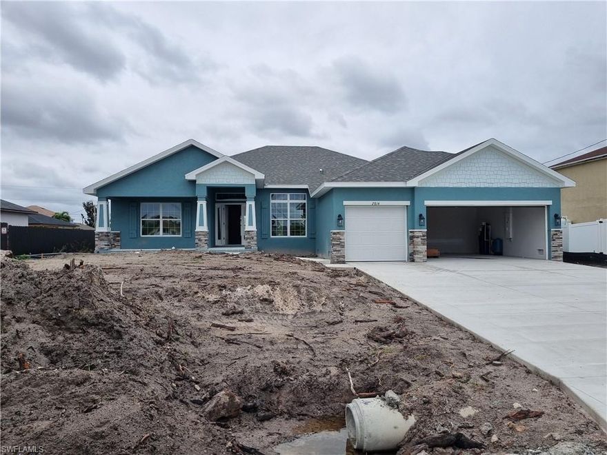 New Construction in NW Cape Coral
4 Beds | 3 Baths | Den | 3-Car Garage
Welcome to your dream home in the highly sought-after Northwest corridor of Cape Coral! This spectacular, brand-new residence combines modern elegance with functional design, offering plenty of space for family, guests, and all your Florida toys.
Interior Highlights
Step inside to an expansive open floor plan that feels bright and airy from the moment you enter. This home is loaded with high-end finishes:
Tile Throughout: Enjoy a seamless, carpet-free environment with stylish tile flooring in every room.
Gourmet Kitchen: Featuring sleek granite countertops, premium stainless steel appliances, and ample cabinetry—perfect for the home chef.
Versatile Den: A large dedicated den provides the ideal space for a home office, media room, or hobby space.
Luxurious Baths: Granite surfaces carry through to all three bathrooms, offering a cohesive and upscale feel.
Exterior & Mechanics
The curb appeal is just as impressive as the interior. Situated in a quiet, developing neighborhood, the exterior features:
3-Car Garage: Plenty of room for vehicles, storage, or a workshop.
Pristine Landscaping: A brand-new professional grass package creates an instant lush oasis.
Digital Convenience: Maintain a perfect lawn year-round with the fully integrated digital sprinkler system.

Experience the best of Southwest Florida living. Whether you’re looking for a primary residence or a vacation retreat, this home offers the quality construction and modern amenities you’ve been searching for.
