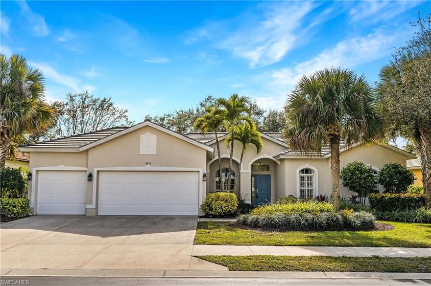 Is it your time to own in paradise? The perfect opportunity awaits in this lovely well designed property located in the community of Laurel Lakes. Spacious and plenty of room for the whole family including four bedrooms plus a den and 3 full bathrooms. You will appreciate the unique extended space added to this home in the master suite as well as the family room. The cook of the house will be impressed with the generous working space in the kitchen along with plenty of cabinet storage. Enjoy your own tropical oasis on this spectacular lanai. Kids and adults both will love the slide and oversized pool. Did I mention LOW HOA FEES? Where can you find this value in a gated community in Naples? Also, New Roof in 2021. Do not miss out on this fantastic opportunity, it will not last long!
