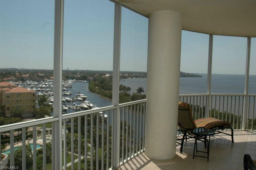 BUYER-READY SHORES III CONDO…All inclusive, completely furnished, professionally decorated 3 bedroom, 2 and 1/2 bath Shores Condo with magnificent 10th floor views of water, marina, and evening sunsets. Wrap around Lanai has living room and Master bedroom access, Decorated with vibrant, tasteful Florida silk fabric and colors, including designer chandelier, track lighting, window treatments, crown molding, tiled entry, kitchen, bathrooms, halls and Lanai. Like new furnishings include imposing wall entertainment center, handsome Sligh office furniture and master bedroom California Closet. This unit has only been furnished and occupied since 2007. Club membership and marina slips available.. 186 slip deep water Marina with slips available for lease or purchase. Some amenities herein available but not offered. Living area sq. ft. per developer floor plan.
