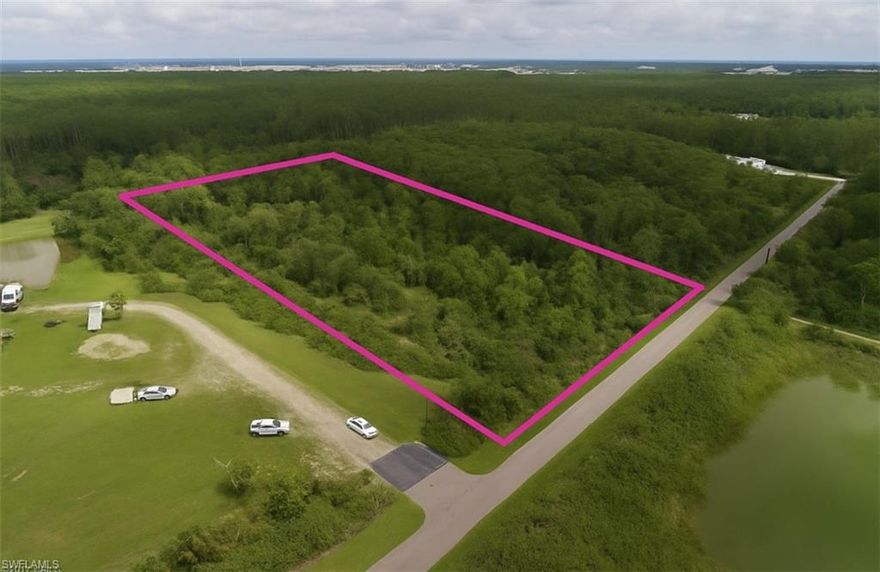 Rare opportunity to own 5 acres of land in the heart of Estero. This hidden gem is located on Burgundy Farms Road, just off Corkscrew Road and near many desirable gated communities. Enjoy the perfect blend of privacy and convenience—tucked away from the hustle and bustle, yet just minutes from shopping, dining, I-75, and Southwest Florida International Airport (RSW). This property offers plenty of room for your dream Florida home, space for kids to play, animals to roam, and storage for boats, RVs, or other toys. With no H.O.A., no gate, and no through traffic, you’ll appreciate the freedom and peaceful atmosphere this land provides.