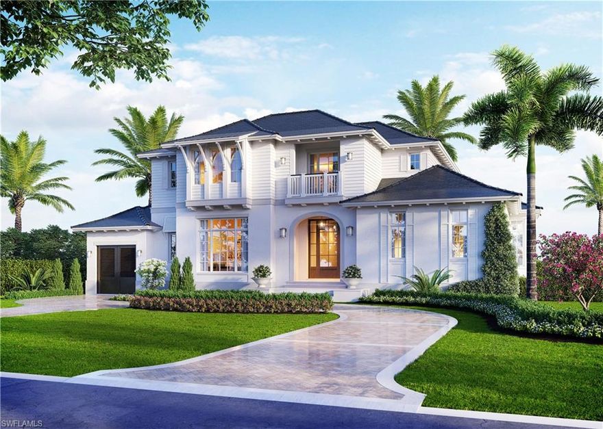 VIV Homes proudly presents a new classical British West Indies home situated with southern exposure in absolutely the perfect Old Naples location.  Designed in collaboration with Stofft Cooney Architecture this timeless, elegant, and charming resort style 5 bedroom + den residence is just a short walk to everything Old Naples has to offer, from world class beaches, to the finest shops and bistros of both 5th Avenue and 3rd Street South. Built without compromise this residence features full concrete construction, unrivaled finishes, and a generous and open floor plan. Within the home you will find a gourmet kitchen with Sub-Zero/Wolf/Miele appliances, bespoke cabinetry and millwork, Legno Bastone French Oak flooring, Sonos/Lutron/Water Alarm systems, a climate controlled wine display, and an upper VIP suite with separate living, access, and laundry.  The transition to outside is flawless offering a folding door system which provides seamless indoor to outdoor living and leads you to the large pool/spa, built in fire pit with seating, and exceptional outdoor living, linear fireplace, and automated roll down screens and shutters. Expected completion April 2019.