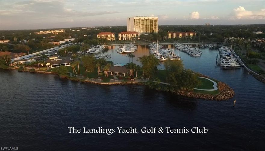 Location! Convenience! Updates! 1st floor marina-front condo in The Landings Yacht, Golf, Tennis Club...  Southwest Florida's most affordable 'bundled' waterfront country club offering a million-dollar life$tyle for a whole lot le$$! NEW A/C! Furnished, three bedroom tropical beauty ready to enjoy yet this 'flu'season! Take the virtual tour! Heated village pool, gas grills, boat docks, riverfront restaurant right out the front or back door!