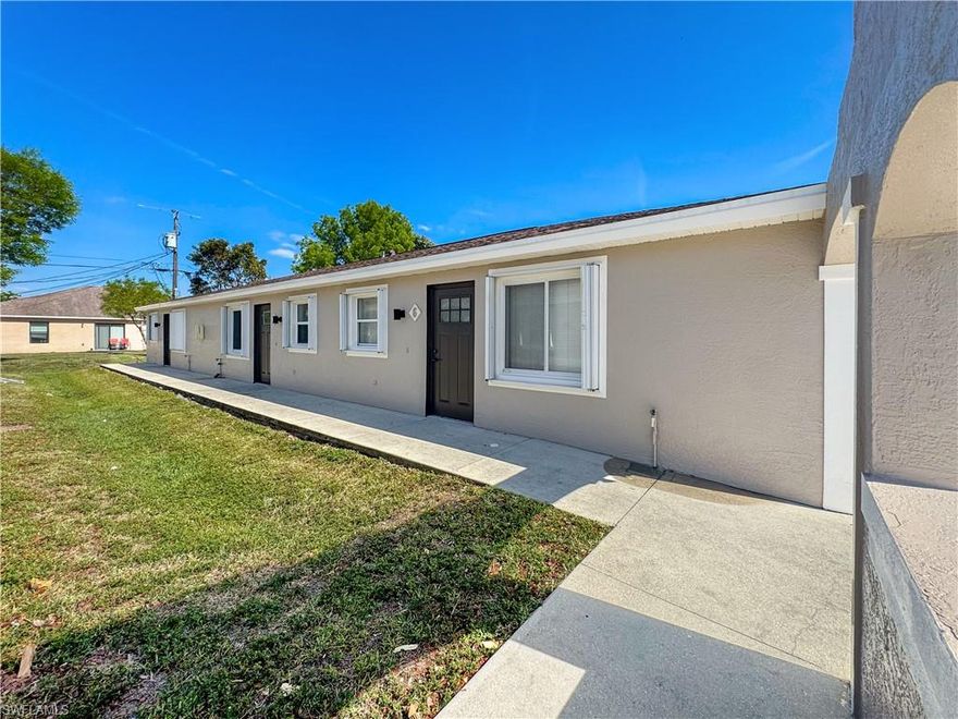 Pet-Friendly & Fully Tiled! This Cape Coral Unit Checks the Boxes! 2BR/2BA | Flexible Lease | Lawn Care Included

Bright, clean, and move-in ready in the heart of Cape Coral. This 1,013 sq. ft. unit offers two full bedrooms, two full bathrooms, and tile floors throughout, a low-maintenance setup that works whether you're settling in solo or making a fresh start together.

Lease Options: 7-month or 12-month terms available.


Inside the Home
- 2 bedrooms / 2 full bathrooms
- Tile floors throughout
- In-unit laundry room with washer/dryer hookups
- Dishwasher
- 1,013 sq. ft. of comfortable, functional living space

Outside
- Shared courtyard green space — open, safe, and away from traffic
- Lawn care included


Location
Situated near Pine Island Rd and Santa Barbara Blvd, with easy access to shopping, dining, Cape Coral Hospital, Cultural Park Theater, and Sun Splash Family Water Park. Minutes from Fort Myers bridges for beach access and weekend getaways.

Pet-friendly flooring. Flexible lease terms. Lawn care handled. This one checks the boxes.

Utilities: Tenant is responsible for all utilities. A $35 monthly Trash fee is charged in addition to rent.
Pet Policy: We warmly welcome your furry companions, with the exception of aggressive or dangerous dog breeds.