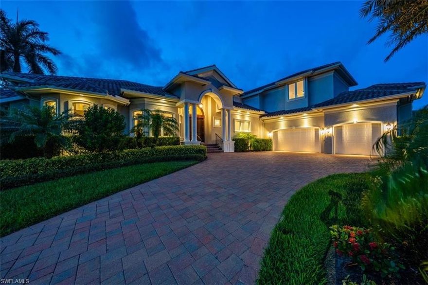 H2332 This stunning custom designed 6 bedroom plus den, 3.5 bath home offers gorgeous Bay views.  The outdoor area is like no other on the island with over 800 sq. ft of covered lanai area with wood ceilings, outdoor kitchen and fireplace.  Head out to the sun in the spacious lanai area with 44’ long pool with spa and cascading waterfall.  Enter the residence thru beautiful mahogany double doors into the main living area that features casual great room with coiffured ceiling and 10' pocket sliders. The immaculate detail to quality and design are visible throughout this residence.   The open kitchen offers two islands with exquisite light cabinetry and soft tone granite counter tops with bar seating.  The expansive ground floor master bedroom walks out to the lanai and enjoys those same bay and sunset views. Downstairs you will find entire guest suite with pool bath and access to the lanai.  Upstairs offers two guest bedrooms, spacious loft with media area and breakfast kitchen and  20’ X 21’ 3rd bedroom that could be a game room, fitness area or large bedroom.  Enjoy watching the boaters go by in the very private outdoor area.  Plenty of room for your boat on the 12k lb. lift.