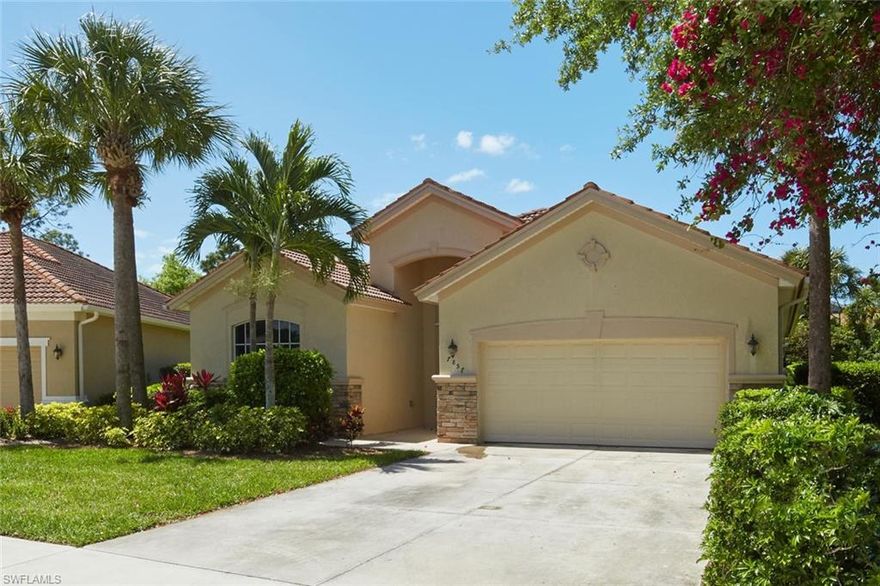Immaculate 3 bedroom, 2 bath home in beautiful Madison Park is conveniently located near downtown Naples and beautiful Gulf beaches. Light and bright interior has been newly painted throughout and offers tile flooring throughout the main living areas, volume ceilings, and new carpet in bedrooms. The living area opens to the screened lanai and large pool surrounded by lush, tropical landscaping offering much privacy.