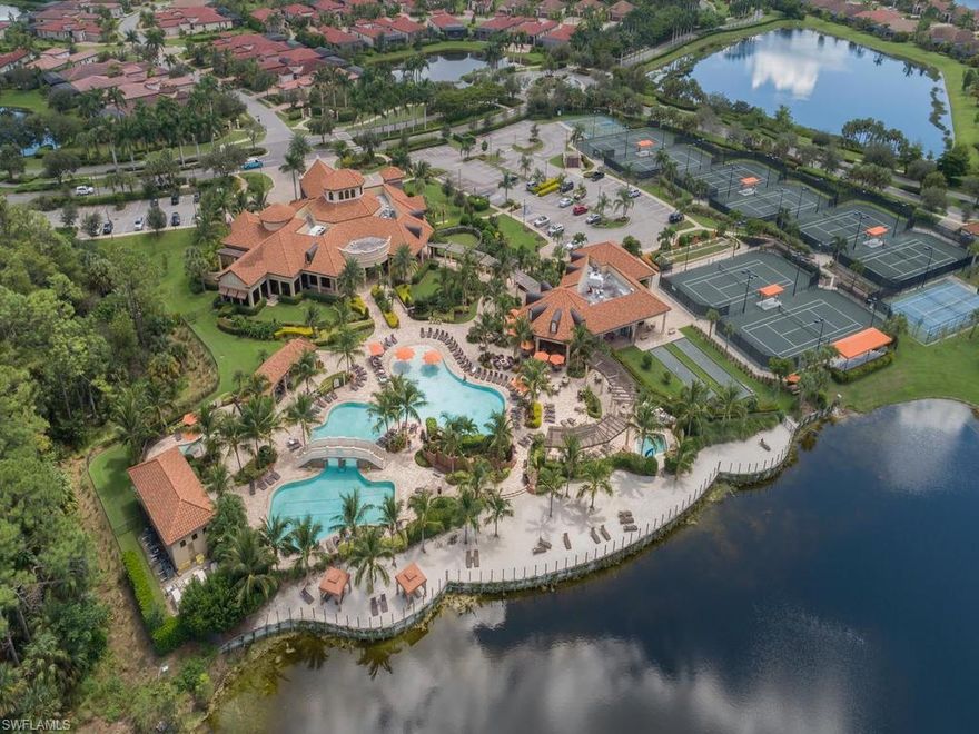 H.13580 Enjoy the "Club Med" lifestyle in this perfectly lovely pool home in Naples' sensational TPC golf course community! An inviting great room floor plan opens to Florida living at its best: a screened outdoor pool, spa, and summer kitchen. This spacious, 4 BR/2/BA home offers comfort, practicality, and great family enjoyment. Located within walking distance to the main clubhouse. World-class community offers resort-style pools, poolside bar and grill, full spa service, tennis, pickle ball, and fitness center. Additional dining available at golf clubhouse. Gorgeous landscaping, walking trails and much more! Golf membership for the 18-hole Arthur Hills-designed TPC course comes with the purchase of this home.