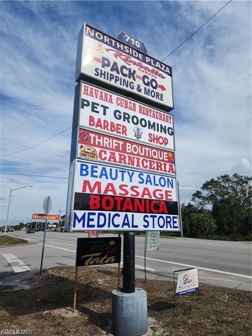 800 SF commercial unit available for lease in Northside Plaza, located on high-traffic Pondella Road in North Fort Myers. Excellent visibility and convenient access between Fort Myers and Cape Coral. Plaza features ample on-site parking and is anchored by established tenants including a UPS Store and Havana Cuban Restaurant, providing steady daily traffic.

Space is suitable for a variety of retail or office uses. Minimum 1-year lease required with 7% annual escalation for renewal years. Move-in costs include first month’s rent, last month’s rent, and security deposit. $100 application/background check fee. Tenant responsible for trash service and $40/month water fee.