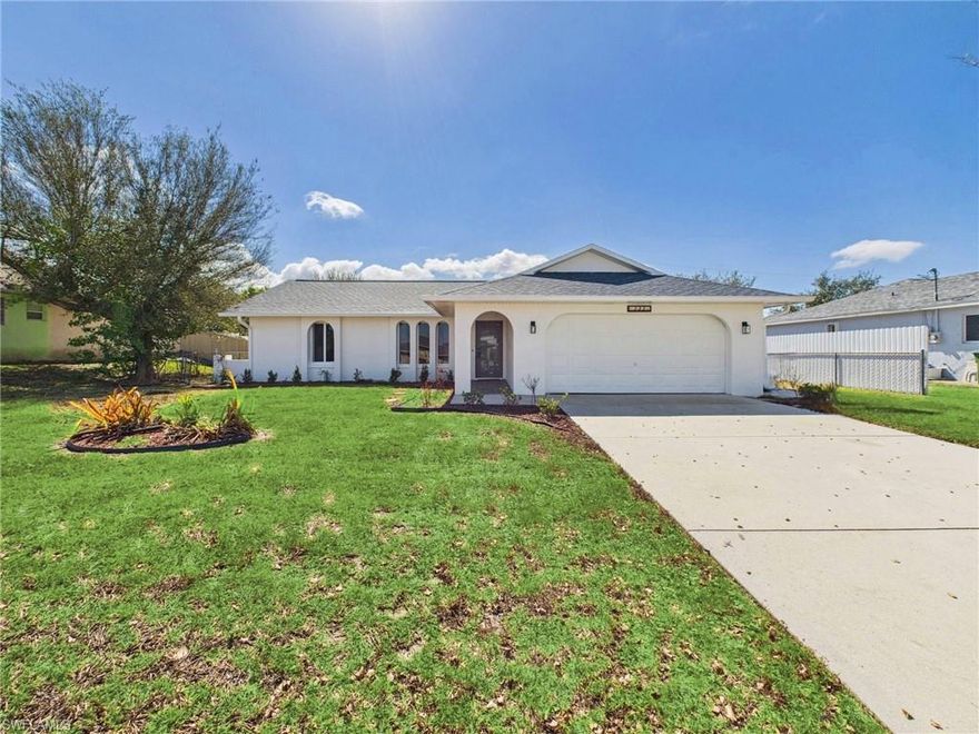 Welcome to this well-maintained 3-bedroom, 2-bathroom home with a 2-car garage, located in a desirable SE Cape Coral neighborhood. From the moment you step inside, you’ll appreciate the bright, open feel created by the vaulted ceiling and the clean, modern vinyl flooring throughout the home.

The kitchen features granite countertops, recessed lighting, and plenty of cabinet space, making it both practical and inviting for everyday living. The bathrooms have been tastefully updated, giving the home a fresh and move-in-ready feel.

A bonus Florida room adds flexible space that can easily be used as a home office, second living area, or hobby room. Outside, the fenced backyard offers room to relax, entertain, or let pets play comfortably.

Major updates have already been taken care of, including hurricane impact glass windows and doors, a new roof in 2022, new water heater, new gutters, updated ceiling fans, and an epoxy-coated garage floor. For added peace of mind, the home is not located in a flood zone.

If you’re looking for a solid, updated home in a convenient SE Cape location, this one offers comfort, security, and value all in one.