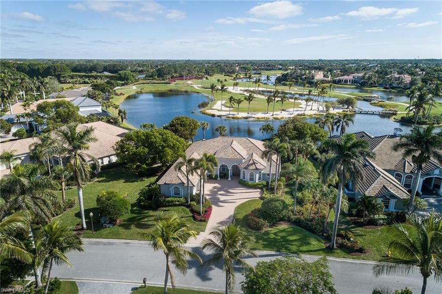 Immediate golf membership availability, wide and long views of the lake and multiple holes of the Palm Course create an exceptional property in Southwest Florida’s award-winning Grey Oaks Country Club community. Central to this home is the expansive outdoor living space updated with travertine flooring and charming fireplace seating with a flowering arbor, glistening pool and spa; all presenting sun-kissed views throughout the house. The open-concept living space offers soaring ceilings and an abundance of light; magic for both grand entertaining and cozy family gatherings. The spacious primary suite enjoys long fairway views with a beautiful bathroom renovated in a relaxing spa-like manner. Other renovations include a contemporary office/den and recently replaced roof. Sliding glass doors, electronic screens and shutters provide a seamless transition between indoor and outdoor living spaces. Located in the heart of Naples, this home is just minutes from downtown Naples with upscale shopping and fine dining. Nearby, you’ll find the Waterside Shops and the vibrant Mercato district, offering a variety of boutiques, restaurants and entertainment options. Grey Oaks offers state-of-the-art amenities including the 30,000-plus-square-foot wellness center and spa, three championship golf courses, pickleball, tennis and casual and fine dining venues. Old Naples, private and international airports are easily accessible.