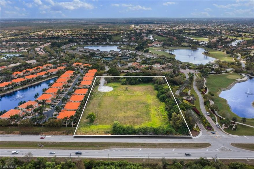 Discover a rare opportunity to own 5 acres +/- of prime CPD - Zoned land in the rapidly growing area of Bonita Springs, Florida. Perfectly positioned between the upscale communities of Palmira & Sorrento, this versatile property offers outstanding visibility and access, making it an ideal location for a wide range of commercial development opportunities. Minutes from the pristine beaches, highway access and a stone throw away from the latest Mid Town Bonita project - this can be a lucrative asset for any vision. With CPD (Commercial Planned Development) zoning already in place, this parcel provides flexibility for a wide range of mixed use projects not limited to commercial, town-homes, multi-family with a max use of 48 units. Deeded access through Matteotti View & utilities / drainage already on-site, this allows you to hit the ground running!