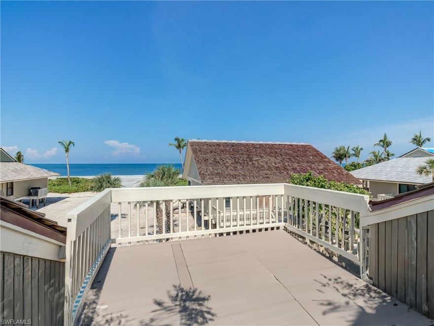 Making its debut on the market after nearly four decades, discover the charm of blissful Beach Home 24! Nestled on the Gulf beaches, this two-story, free-standing residence with 3 bedrooms and 3 bathrooms provides an unmatched tropical living experience. Listen to the soothing waves, enjoy beachfront views of palm trees, seagrapes, birds, and the sunsets right from your home. The open-concept main level seamlessly connects the living, dining, den, and kitchen areas for effortless entertaining. Step onto the screened lanai or upper level deck to savor the sea breeze and panoramic views. The main-level suite, with a sliding door to the lanai, offers a tranquil retreat. Upstairs, a full suite with a bathroom opens to an extended balcony overlooking Captiva beach. Immerse yourself in the serene coastal lifestyle of Beach Home 24, situated within the gated South Seas Island Resort, featuring a low-density community, multiple pools, and tennis courts.  An ideal residence for vacations or lucrative investment opportunity, catering to those desiring a harmonious blend of both realms!