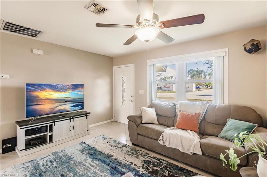 A fantastic opportunity to own this charming three-bedroom, two-bath home with attached one-car garage for annual rental income or for your own personal use. The roof is new 2023 and has a new (2023) privacy fenced-in larger backyard so your family and pets can relax/play safely. The home is close to major shopping (Miramar Outlets, Coconut Point, Gulf Coast Town Center), Florida Gulf Coast University, Southwest Florida International Airport, various dining options, entertainment and beaches. San Carlos Park is a great neighborhood for families with quality schools and parks nearby.