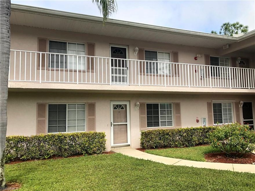 This gorgeous first floor unit is renovated and ready for move in.  The spacious kitchen features granite countertops, stainless appliances and a tumbled marble backsplash.  From the living room you will see a beautiful view of the lake and lush landscaping. The master suite features updated vanity, and counters, walk in closet and a lake view.  Outside, the screened lanai offers an electric storm shutter and plenty of room to enjoy the breezes off the lake.   Sapphire Lakes offers 4 pools, tennis, bocce, pickleball and a full social calendar, all with low fees.  Easy to see.