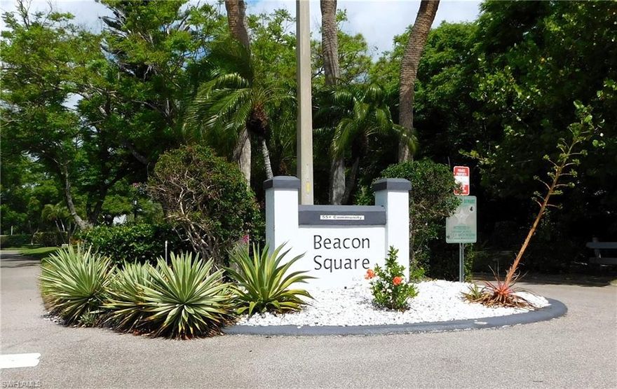 BEACON SQUARE - End Unit! It's hard to find available rentals here, but now is your opportunity! 2 bed/ 2 bath with all tile floors. Beautiful lanai to enjoy Florida's excellent weather and endless sunshine. This community offers immaculate landscaping and community pool. Extra storage in the rear. Sorry, no pets allowed. This is a community for persons over 55 years old. Villa is ready for it's new occupants!